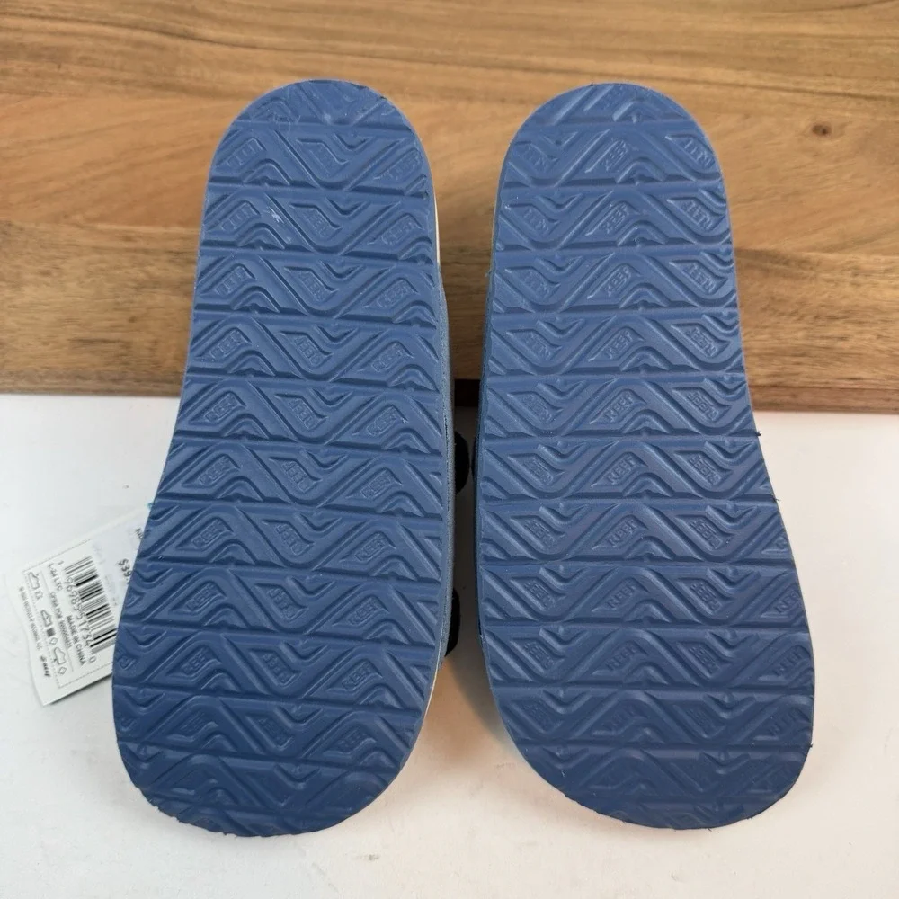 New NWT Big Kids Reef Little Ojai Suede Blue Sandals‎ Shoes Size 2 Y